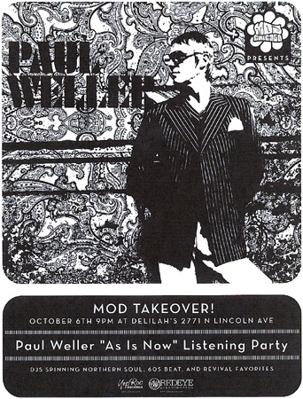 Paul Weller listening party: 9pm at Delilah's - October 6